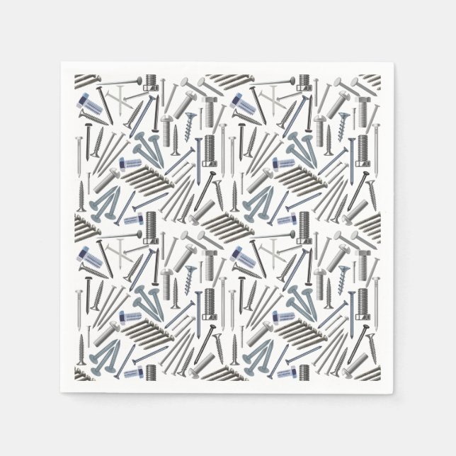 Schrauben und Nägel x4 Serviette (Vorderseite)