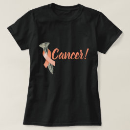 Schrauben-uterines Krebs-Pfirsich-Band T-Shirt