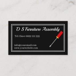 Schraubendreher für Möbelmontage schwarz Visitenkarte