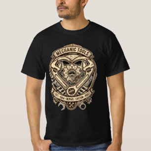 Schraubenschlüssel Herz Getriebe - Vintage Mechani T-Shirt