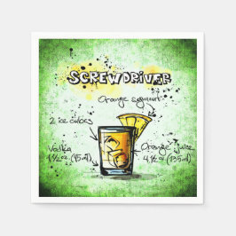Schraubenzieher-Getränk-Rezept Serviette