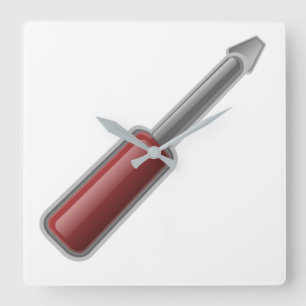 Schraubenzieher Quadratische Wanduhr