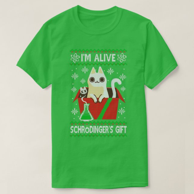 Schrdingers verschenken Ugys Weihnachts-Sweater Sc T-Shirt (Design vorne)