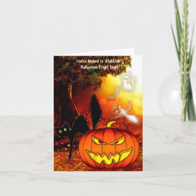 Schrecken-NachtHalloween-Party laden ein Einladung (Vorderseite)