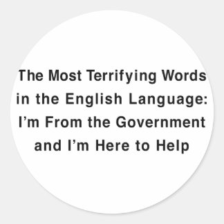 Schreckende Regierung Runder Aufkleber