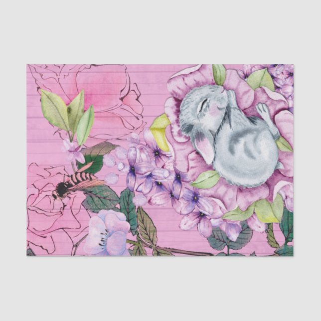 Schrecklich Niedliches Baby-Kaninchen Seidenpapier (Vorderseite)