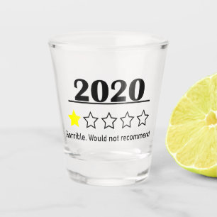 Schreckliche Bilanz 2020 Schnapsglas