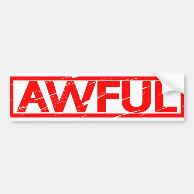 Schreckliche Briefmarke Autoaufkleber (Vorne)