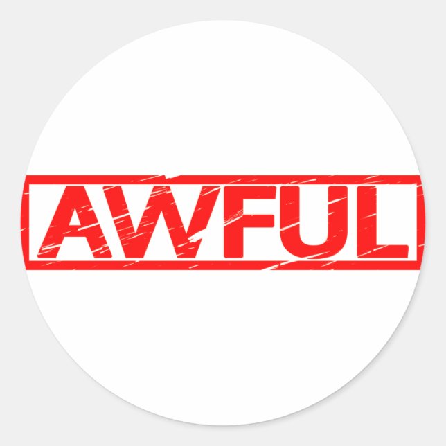 Schreckliche Briefmarke Runder Aufkleber (Vorderseite)