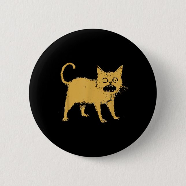 Schreckliche japanische Katze Button (Vorderseite)