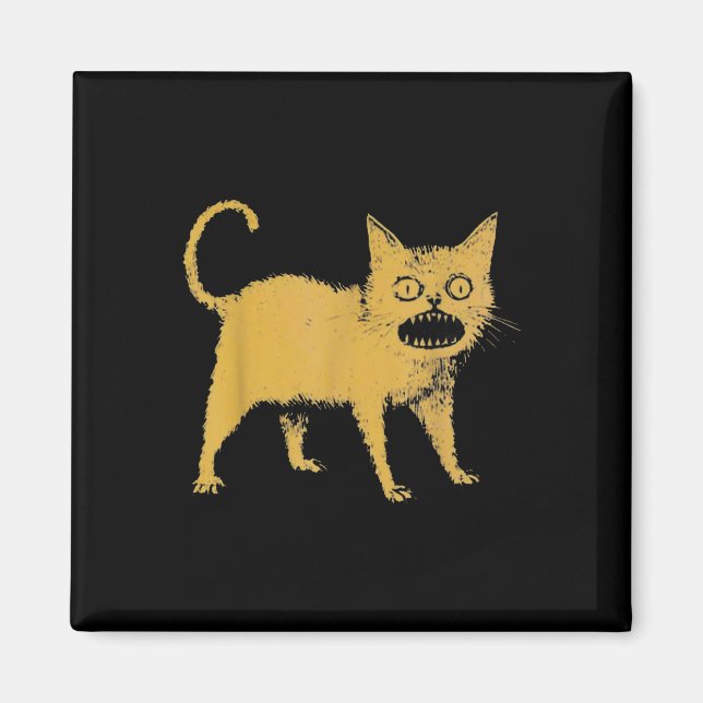 Schreckliche japanische Katze Funny Magnet (Vorne)
