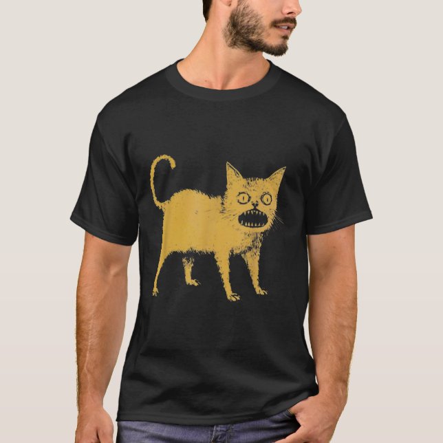 Schreckliche japanische Katze Funny T-Shirt (Vorderseite)