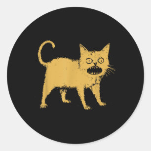 Schreckliche japanische Katze Runder Aufkleber