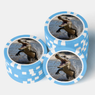 Schreckliche Kiefer: Australisches Krokodil spring Pokerchips