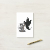 Schrecklicher grimmiger Sensenmann und Geist.