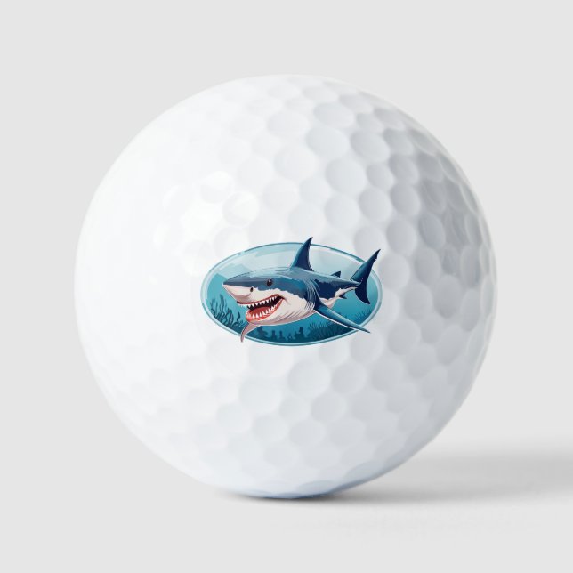 Schrecklicher Hai Golfball (Vorderseite)