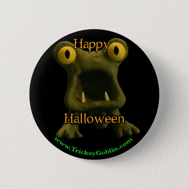 Schrecklicher Monster-Halloween-Knopf Button (Vorderseite)