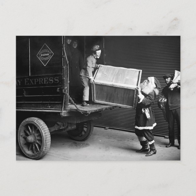 Schrecklicher Weihnachtsmann in den 1920ern Feiertagspostkarte (Vorderseite)