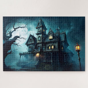 Schreckliches Halloween Spukhaus nach Mitternacht Puzzle