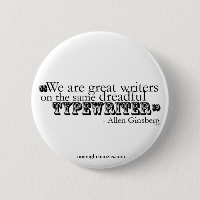 Schreckliches Schreibmaschinen-Button Button (Vorderseite)