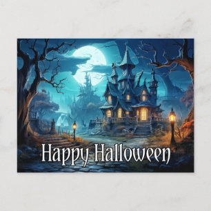 schreckliches Spuk HausHalloween Postkarte