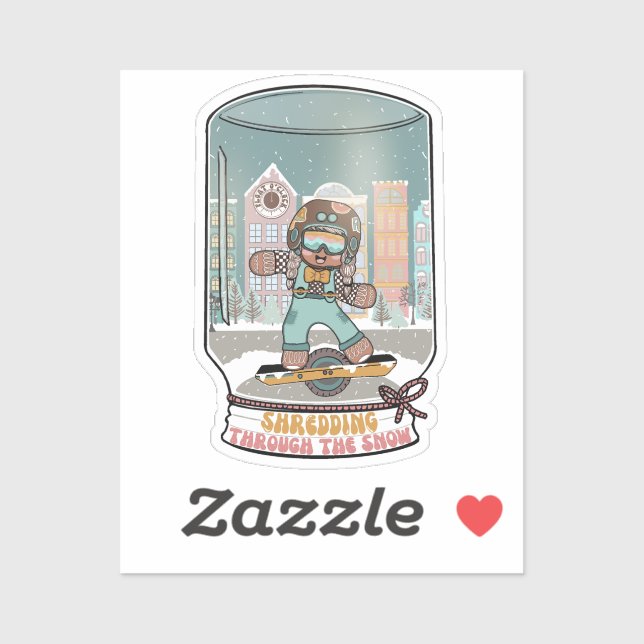 Schreddern durch den Schneekleber 2 Aufkleber (Blatt)