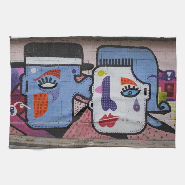 Schrei ein bisschen die Freude Geschirrtuch (Horizontal)