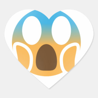 Schrei Emoji Herz-Aufkleber