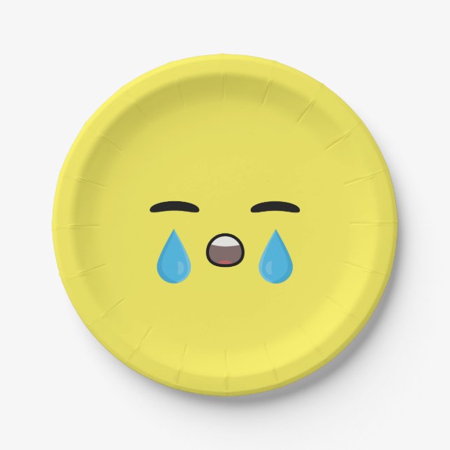 Schrei Emoji Pappteller (Vorderseite)