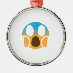 Schrei Emoji Silbernes Ornament