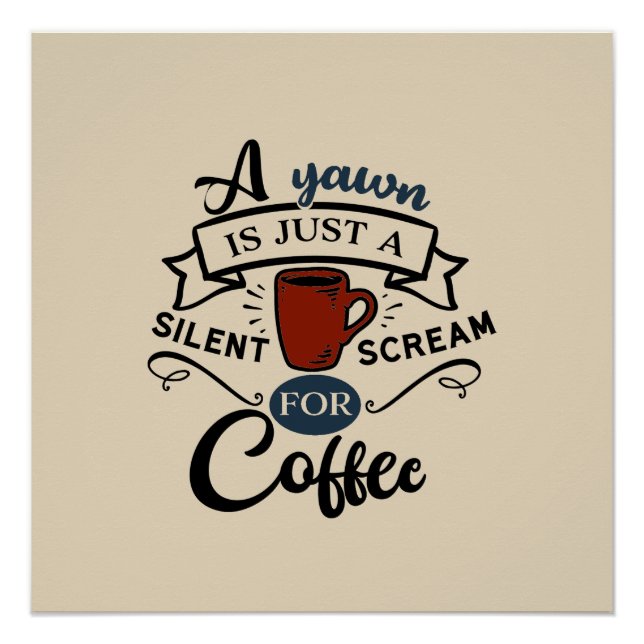 Schrei für das Coffee Word Art Poster (Vorderseite)