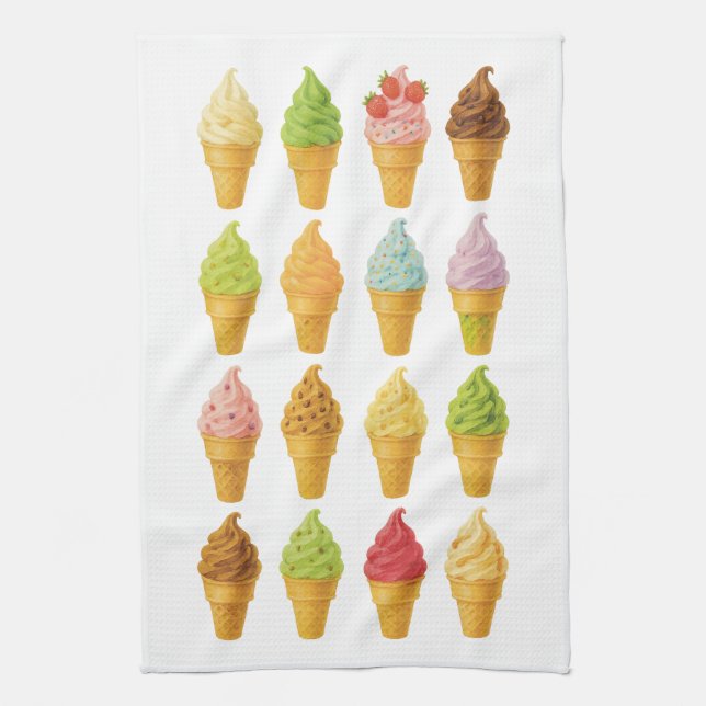 Schrei für Eiscreme Geschirrtuch (Vertikal)