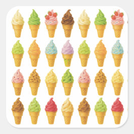 Schrei für Eiscreme Quadratischer Aufkleber