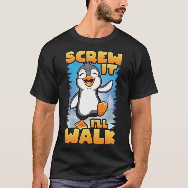 Schrei, ich gehe glücklich schlafende Pinguine tan T-Shirt (Vorderseite)