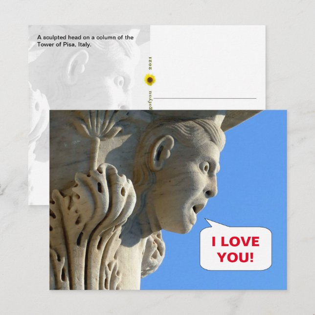 Schrei laut! - Turm von Pisa, Italien - Postkarte (Vorne/Hinten)