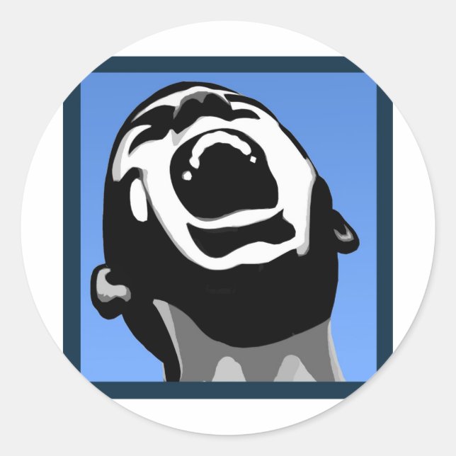 Schrei-Platz Runder Aufkleber (Vorderseite)