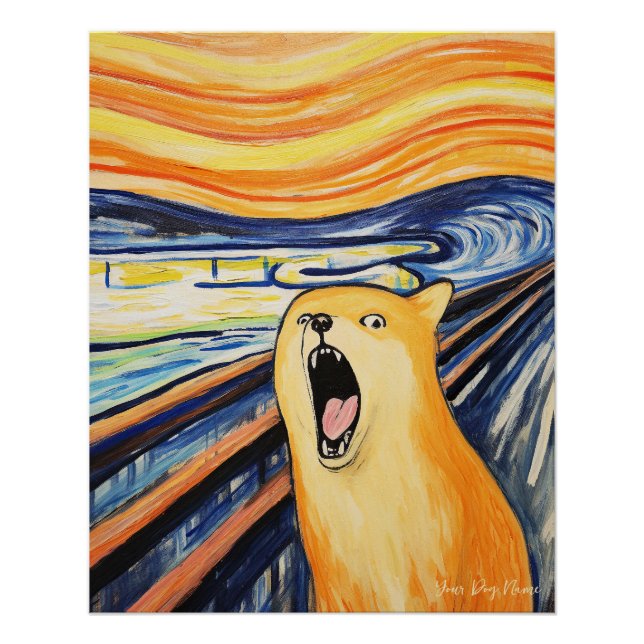 Schrei - Shiba Inu Hund 001 - Pall Munch Poster (Vorderseite)