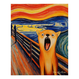 Schrei - Shiba Inu Hund 003 - Pall Munch Poster