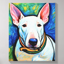 Schreib Bull Terrier Leinwand 16by20" Geschenkidee