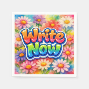 Schreib jetzt Text mit Neon Daisy Garden Serviette