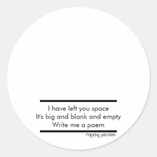 Schreib mir einen Gedicht-Aufkleber Runder Aufkleber