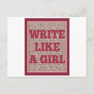 Schreib wie ein Girl-Lipstick Postkarte