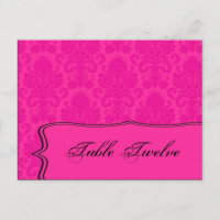Schreibbare Platzkarte Hot Pink Bla Damask Lace Pr