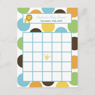 Schreibe Bingo Card Jungle King Lion Safari Zoo Einladungspostkarte