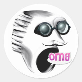 Schreibe OMG-Aufkleber Runder Aufkleber