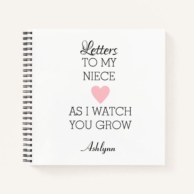 Schreiben an mein Niece Journal Notizbuch (Vorderseite)