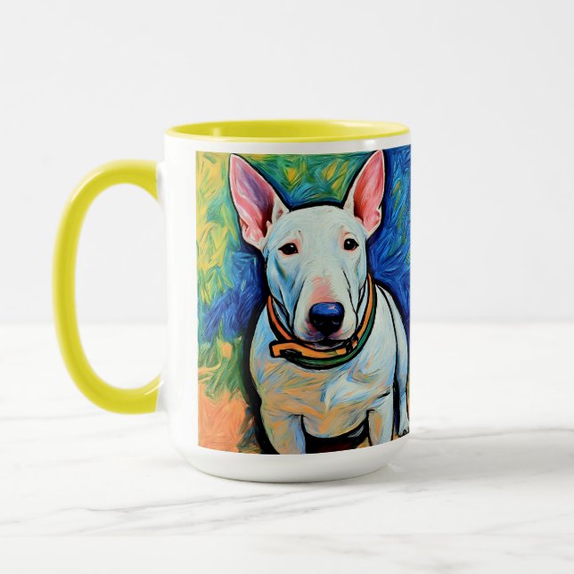 Schreiben Bull Terrier crayon look art coffee Tass Tasse (Links)