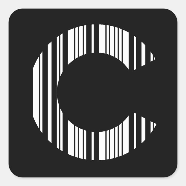 SCHREIBEN C BAR CODE Erste erste Barcodetabelle Quadratischer Aufkleber (Vorderseite)
