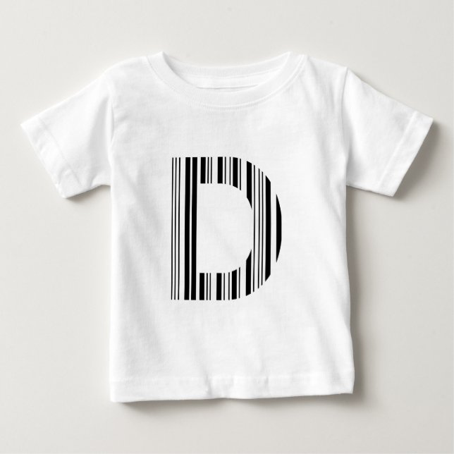 SCHREIBEN D BAR CODE Erstes erstes Barcodemuster Baby T-shirt (Vorderseite)