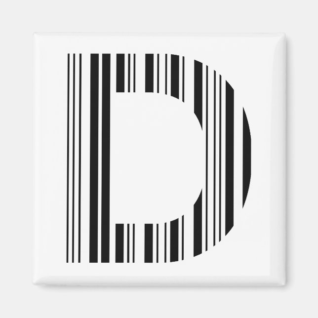 SCHREIBEN D BAR CODE Erstes erstes Barcodemuster Magnet (Vorne)